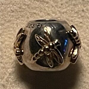 Pandora Silver and Gold Dragonfly Bracelet Charm